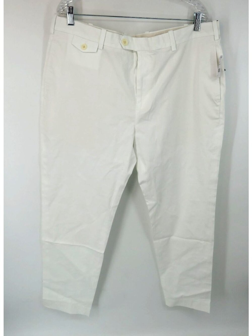 Brooks Brothers Milano Fit Mens White Chino Pants 40x32 Casual Flat Front NWT